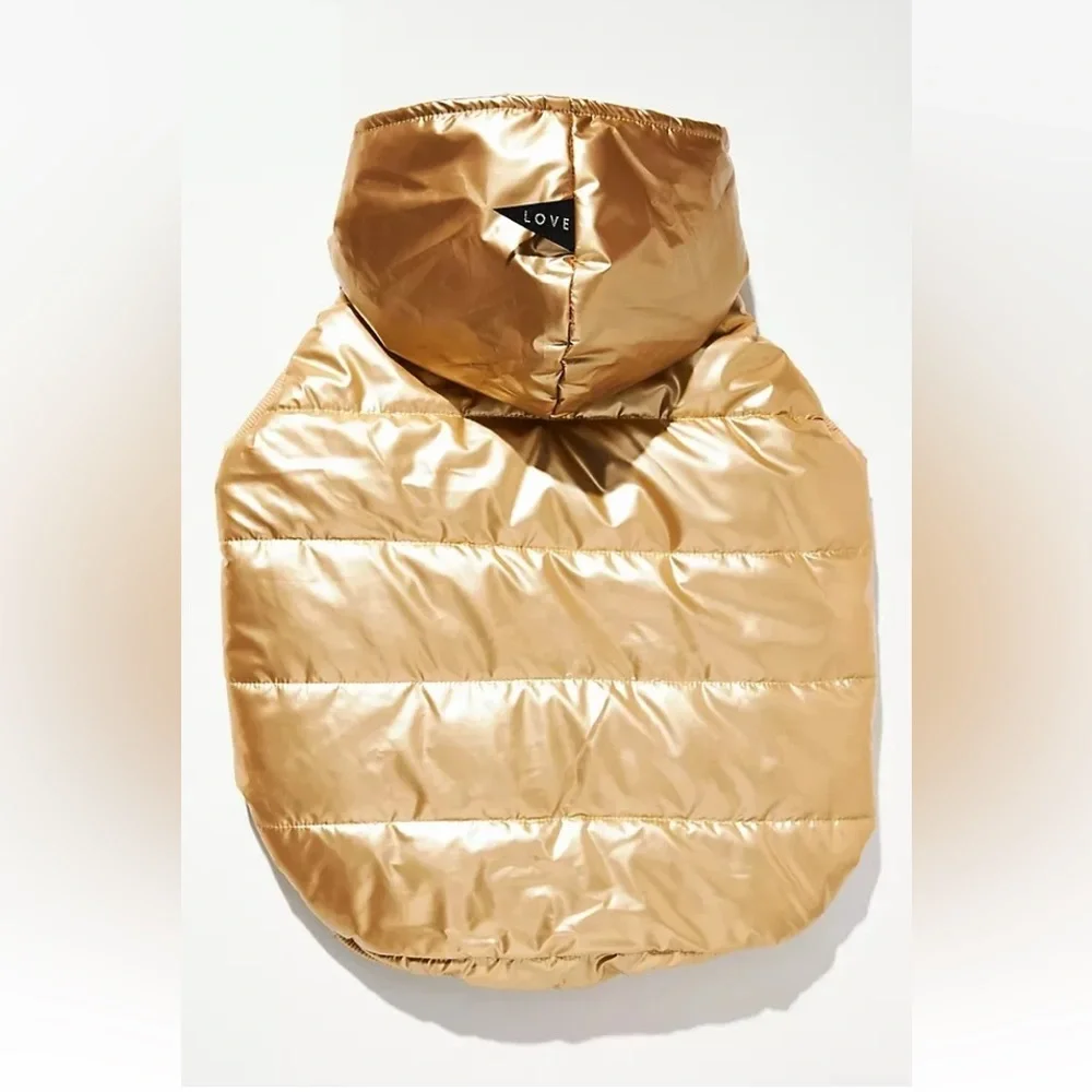 DKNY Metallic Gold Dog Coat